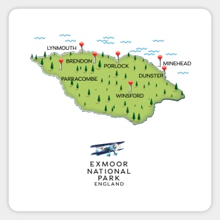Exmoor National Park map Sticker